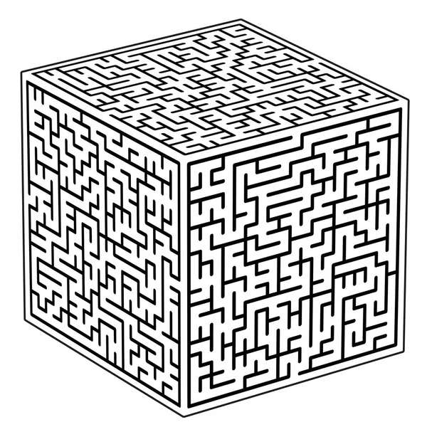 Icona labirinto cubico — Vettoriale Stock