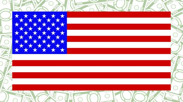 USA flag and money — Stock Vector