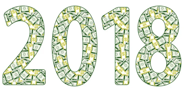 Lettrage argent 2018 — Image vectorielle