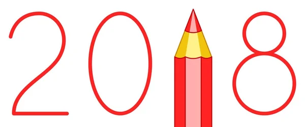 Crayon 2018 lettrage — Image vectorielle