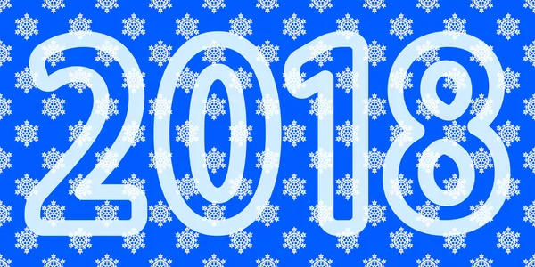 Copos de nieve sin costura 2018 letras — Vector de stock
