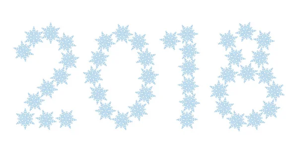 Lettrage Snowflakes 2018 — Image vectorielle