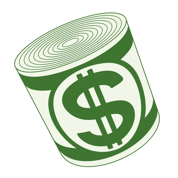 Ilustração do dólar do cilindro — Vetor de Stock