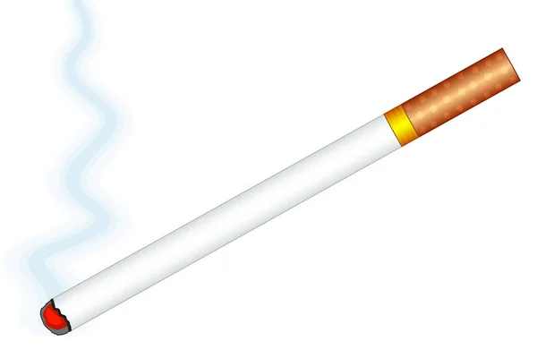 Burning cigarette illustration — Stock Vector