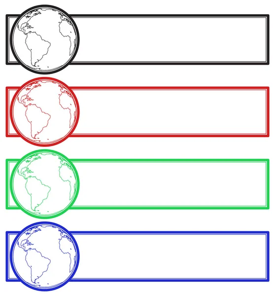 Набор знамен глобуса — стоковый вектор