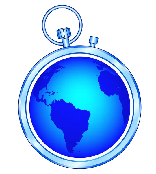Cronometro e globo — Vettoriale Stock