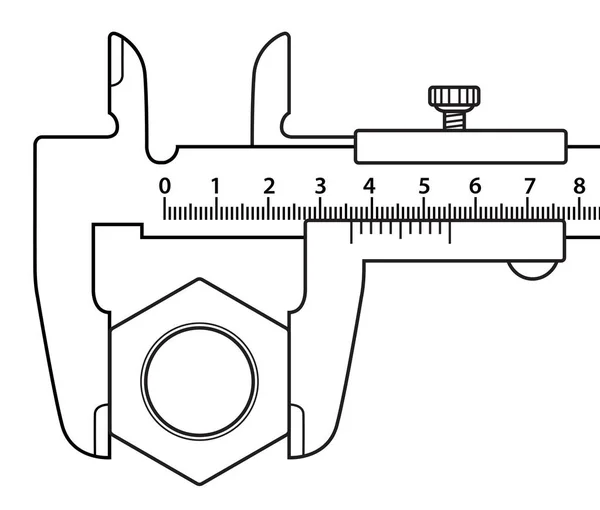 Calliper deslizante ilustración — Vector de stock