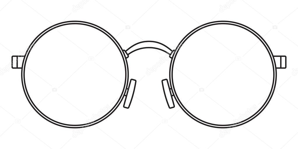 Round eyeglasses illustration