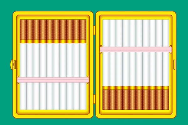 Illustrazione caso sigaretta — Vettoriale Stock