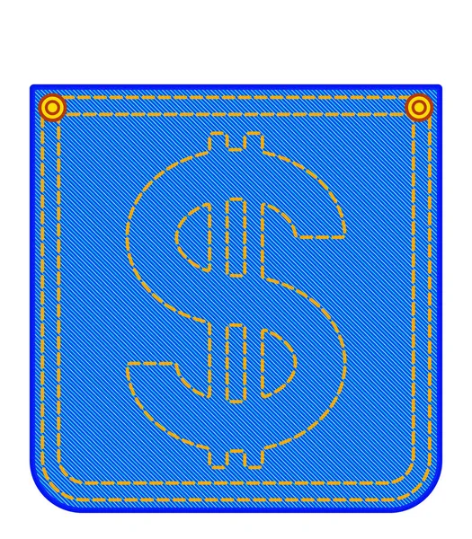 Džínová kapsa s symbol dolaru — Stockový vektor