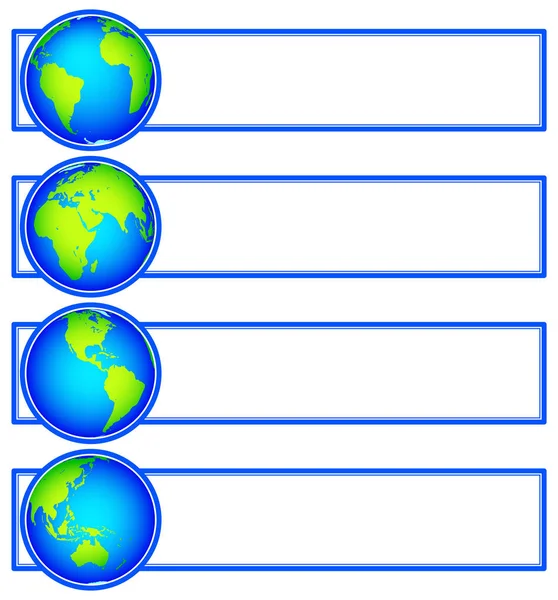 Globes banner set — Stock Vector