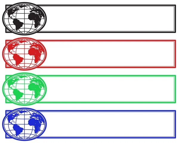 Globus-Banner gesetzt — Stockvektor