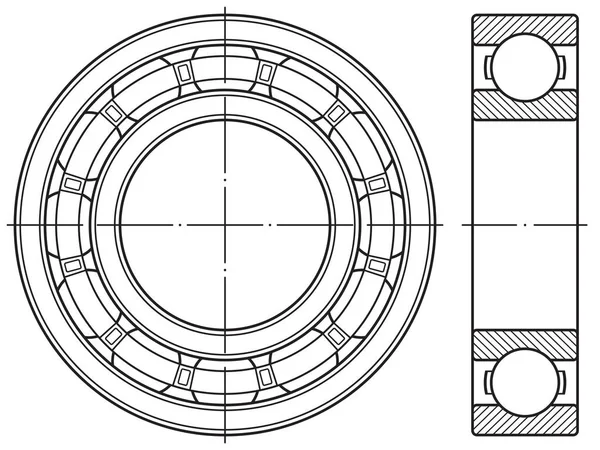 Ball bearing contour illustration — Stock Vector