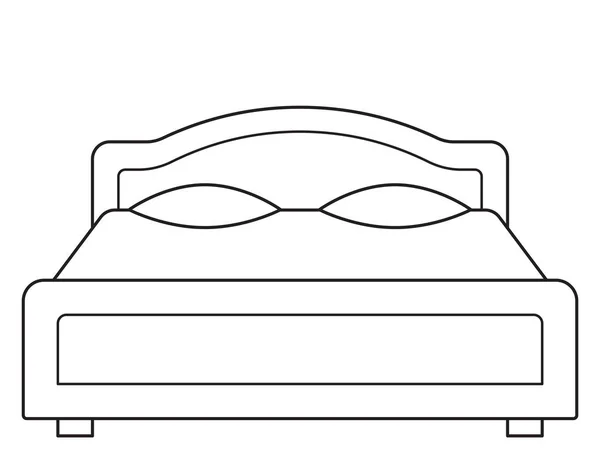 Ilustración cama doble — Vector de stock