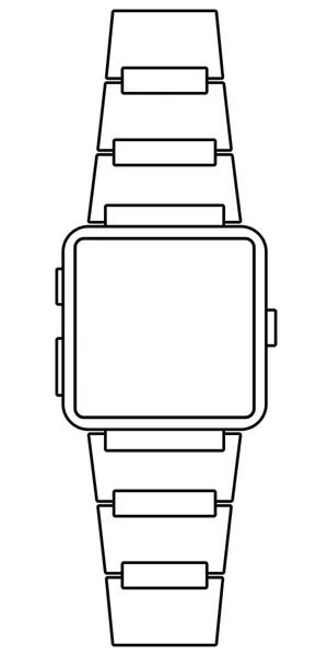 Slimme horloge contour illustratie — Stockvector