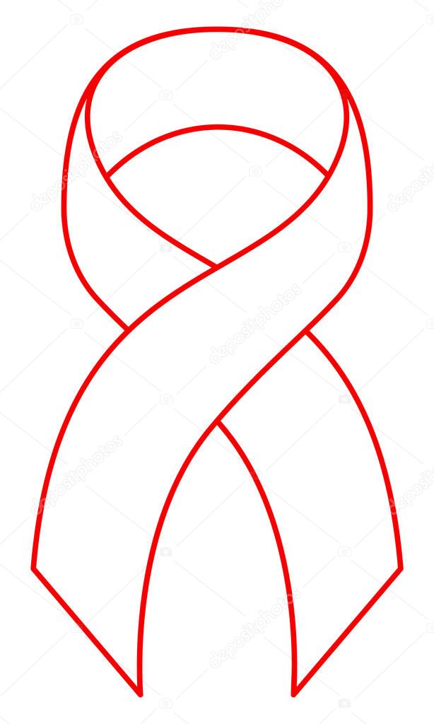 Red contour ribbon