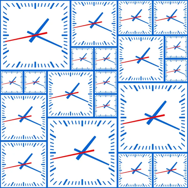 Quadratisches Uhrmuster — Stockvektor