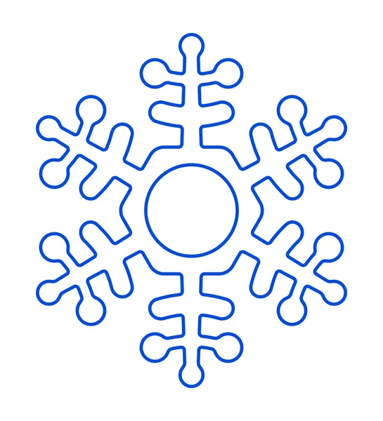 Abstrakt kontur snöflinga ikon — Stock vektor