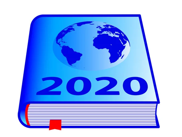 Livro do globo 2020 — Vetor de Stock