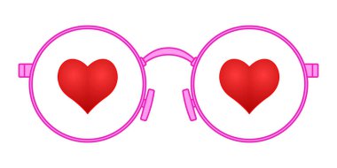 Heart eyeglasses illustration