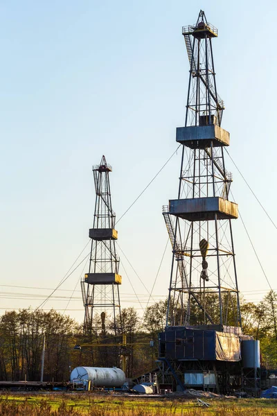 Oil derricks landscape — Stock Photo, Image