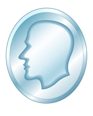 Soyut karışım insan profili kafa çizimi