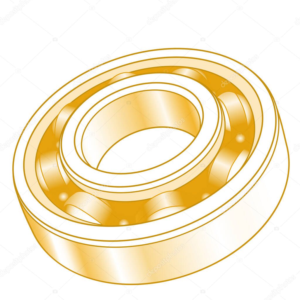 Illustration of the abstract gold volumetric ball bearing