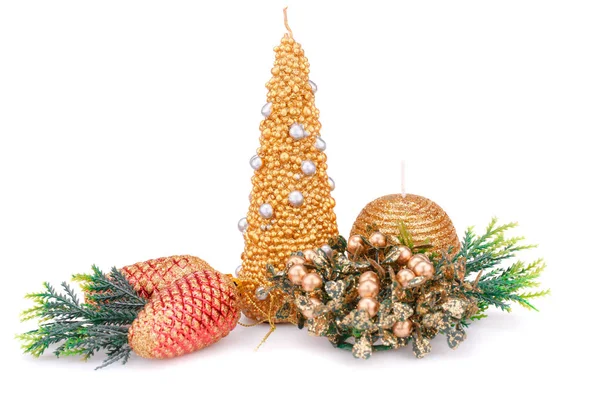 Jul dekoration på vit — Stockfoto