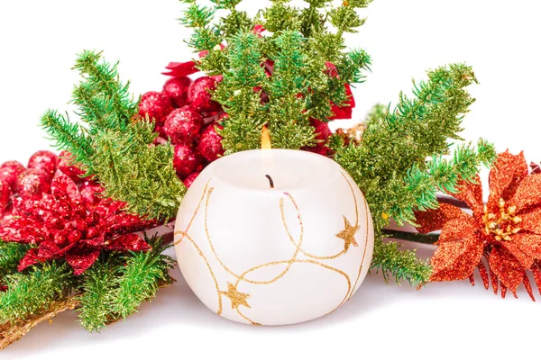 Jul dekoration på vit — Stockfoto