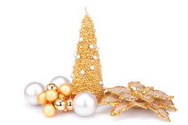 Beyaz üzerine noel süslemesi