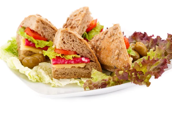 Sandwiches on white — Stock Photo, Image