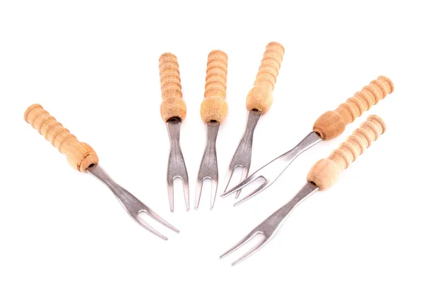 Tenedores con asas de madera —  Fotos de Stock