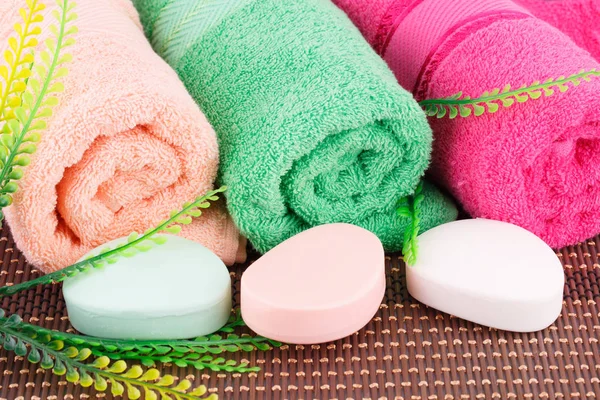 Towels and soaps — Stock Photo, Image