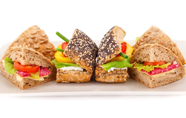 Sandwiches en plato — Foto de Stock
