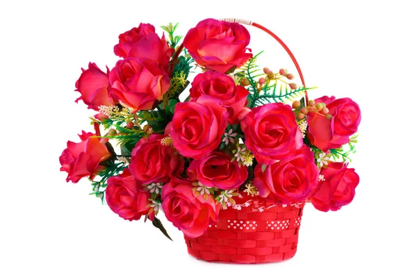 Roses in basket — Stock Photo, Image