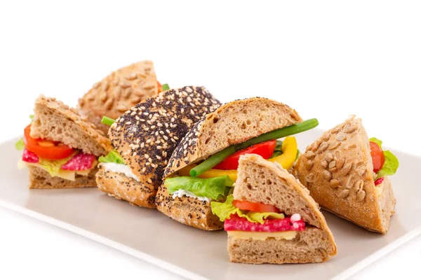 Sandwiches on white — Stock Photo, Image