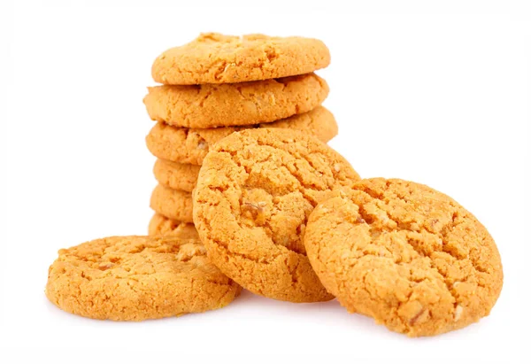 Galletas redondas sobre blanco — Foto de Stock