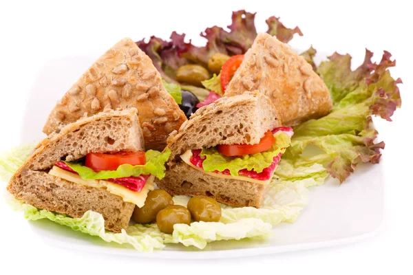 Sandwiches on plate — Stock Photo, Image