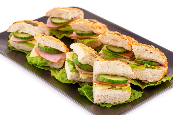 Sandwiches en plato — Foto de Stock