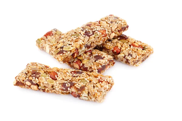 Cereal bars on white — Stock Photo, Image