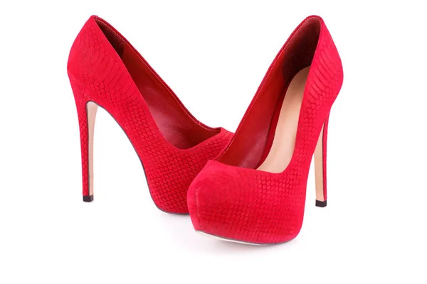 Chaussures rouges sur blanc — Photo