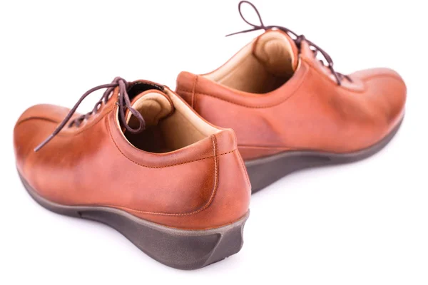 Brown shoes on white — Stock Photo, Image