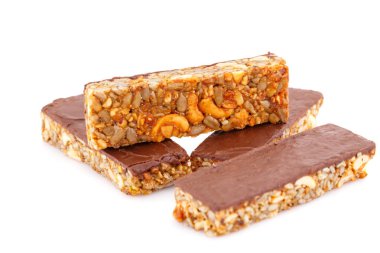 Beyaz üzerine müsli barlar