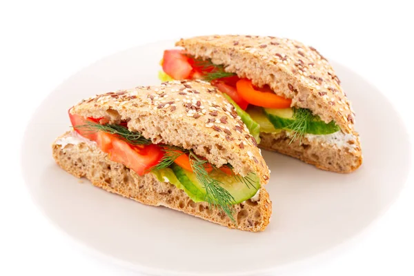 Sandwiches on plate — Stock Photo, Image