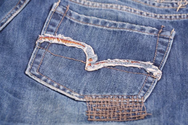 Jeans pocket close up picture — Stock Photo, Image