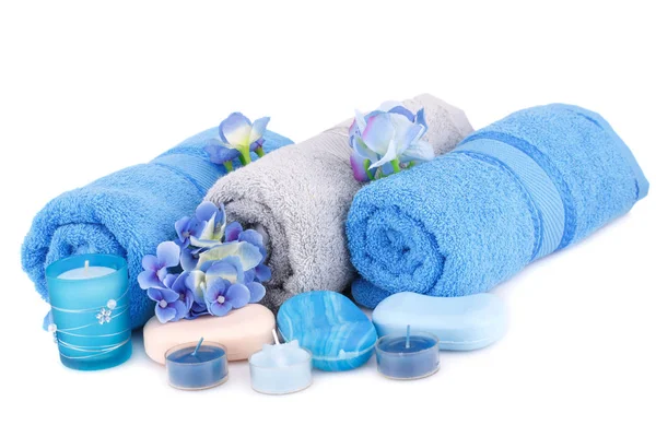 Wellness-Set mit Handtüchern — Stockfoto