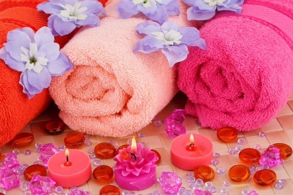 Spa set with towels — Stock Photo, Image