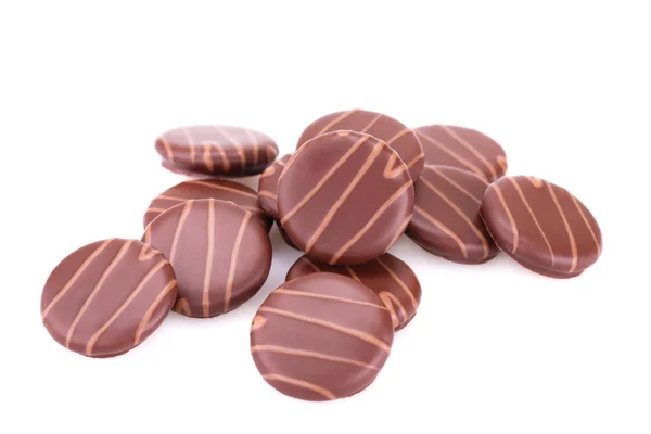 Chocolate cookies on white — Stock Photo, Image