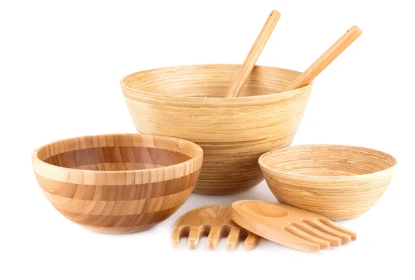 Bamboo bowls and wooden items — Stock Photo, Image