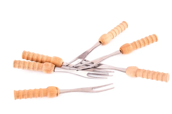 Tenedores con asas de madera — Foto de Stock